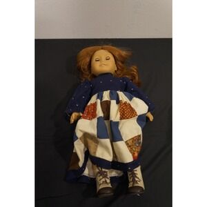 Felicity  American Girl Doll Red Hair Green Eyes Quilt Dress Boots
